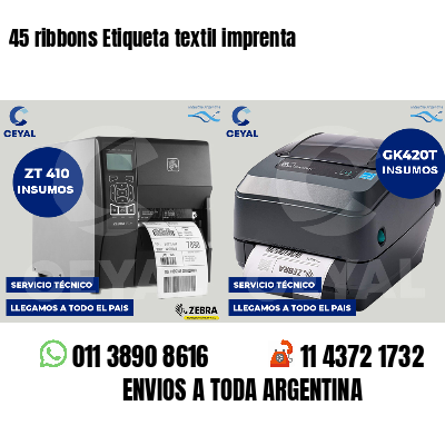 45 ribbons Etiqueta textil imprenta