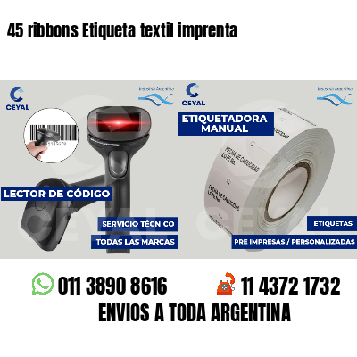 45 ribbons Etiqueta textil imprenta