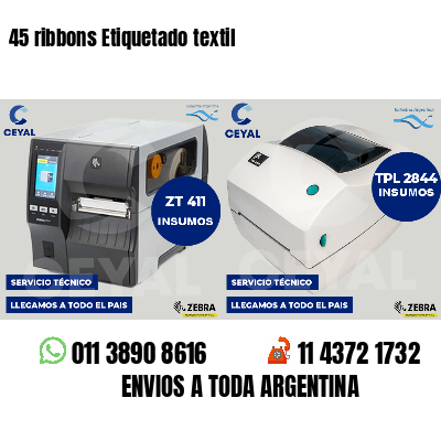 45 ribbons Etiquetado textil