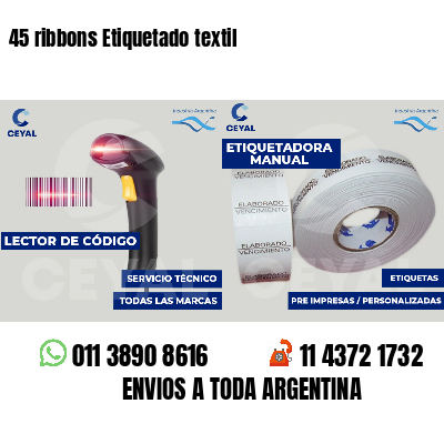 45 ribbons Etiquetado textil