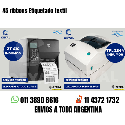 45 ribbons Etiquetado textil