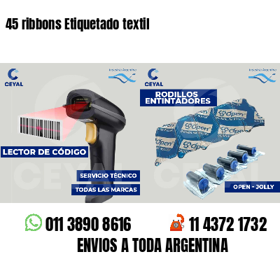 45 ribbons Etiquetado textil
