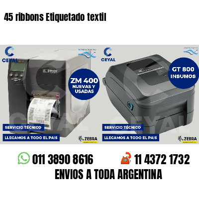 45 ribbons Etiquetado textil
