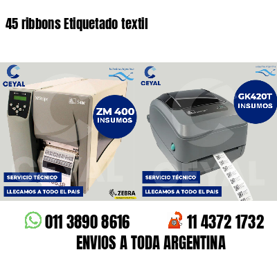 45 ribbons Etiquetado textil