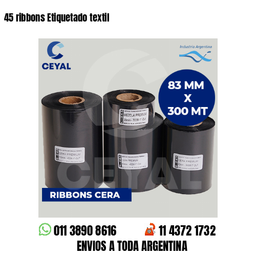45 ribbons Etiquetado textil