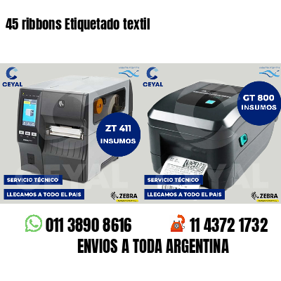 45 ribbons Etiquetado textil