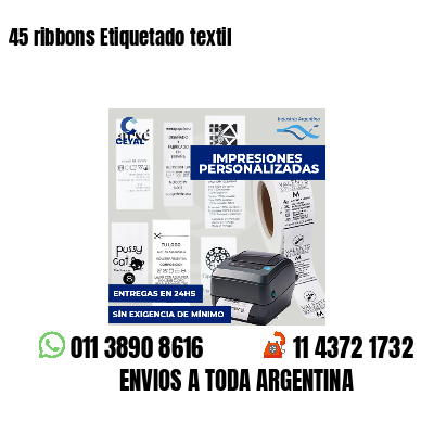 45 ribbons Etiquetado textil
