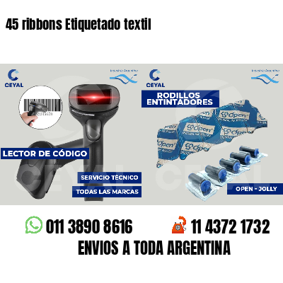 45 ribbons Etiquetado textil