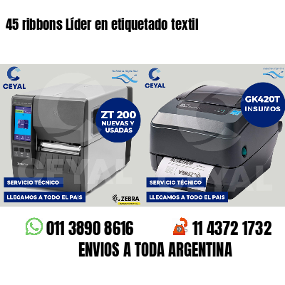 45 ribbons Líder en etiquetado textil