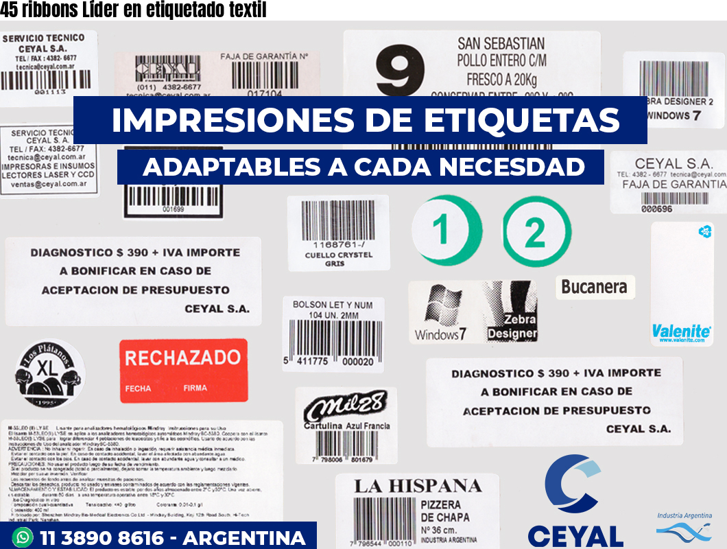 45 ribbons Líder en etiquetado textil