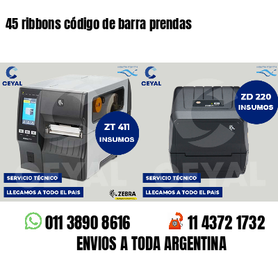 45 ribbons código de barra prendas