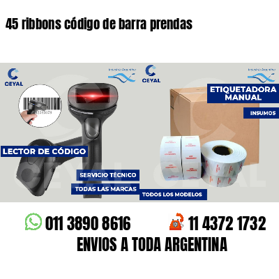 45 ribbons código de barra prendas