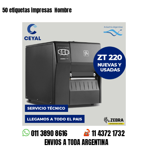 50 etiquetas impresas  Hombre