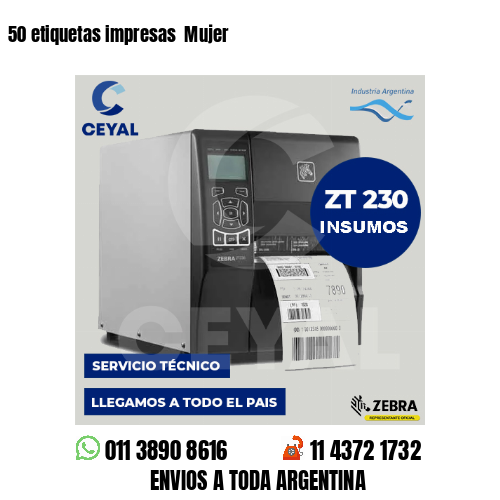 50 etiquetas impresas  Mujer