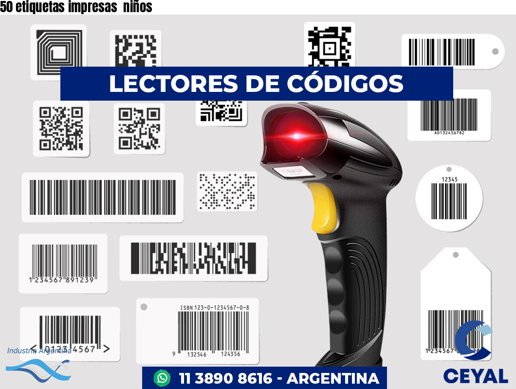 50 etiquetas impresas  niños