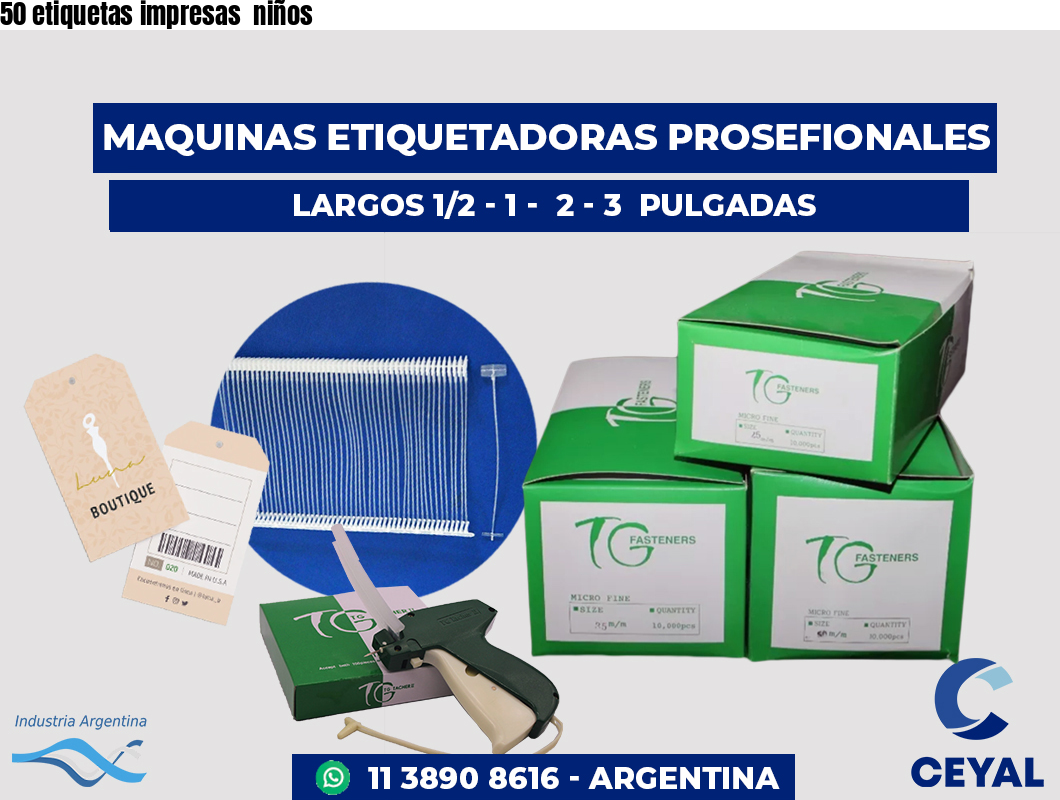 50 etiquetas impresas  niños