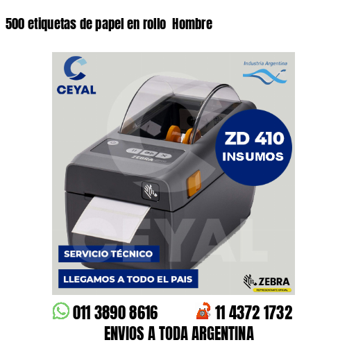 500 etiquetas de papel en rollo  Hombre