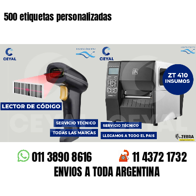 500 etiquetas personalizadas
