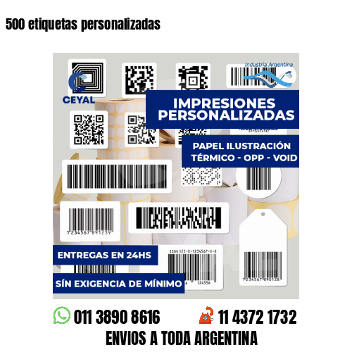 500 etiquetas personalizadas