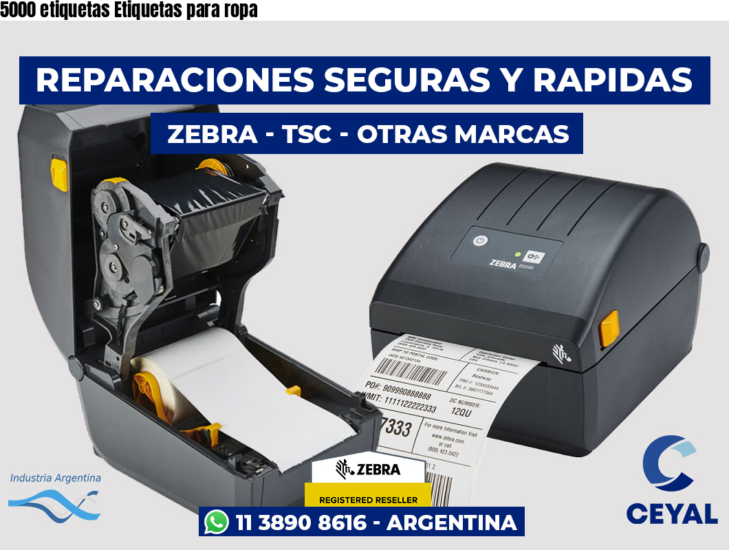 5000 etiquetas Etiquetas para ropa