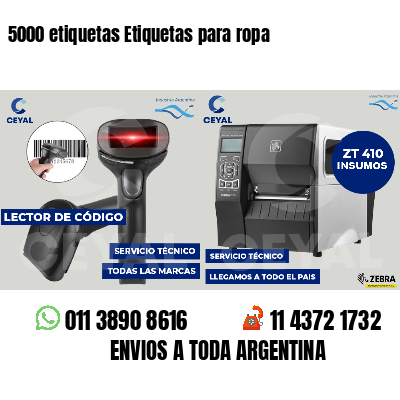5000 etiquetas Etiquetas para ropa