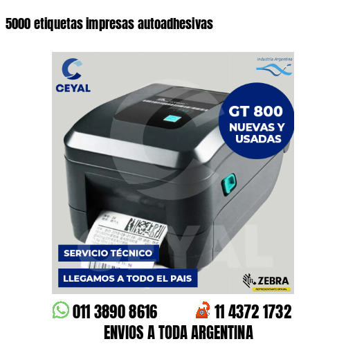 5000 etiquetas impresas autoadhesivas