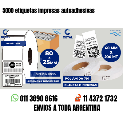 5000 etiquetas impresas autoadhesivas
