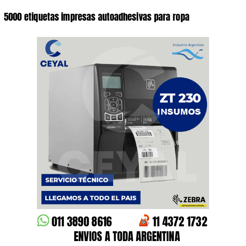 5000 etiquetas impresas autoadhesivas para ropa