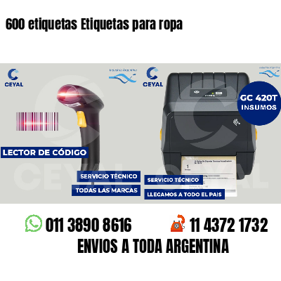 600 etiquetas Etiquetas para ropa