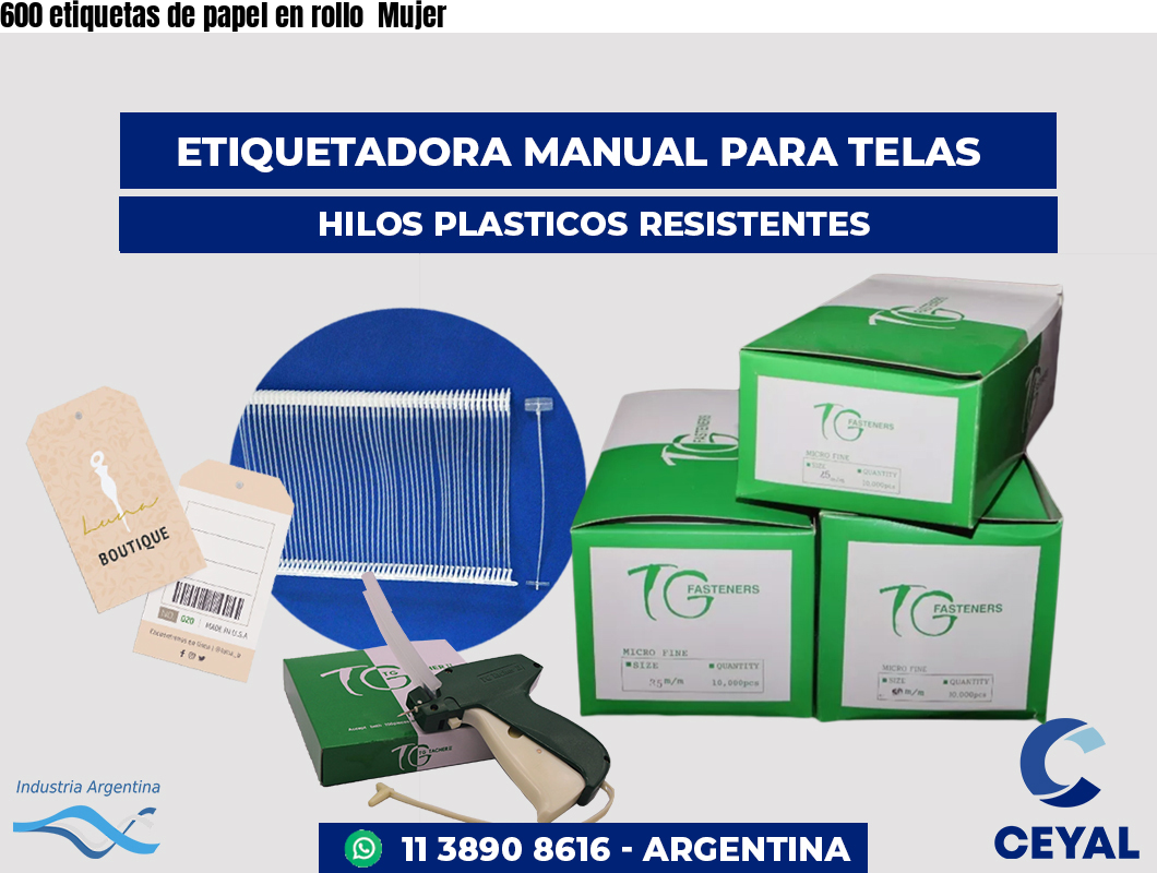 600 etiquetas de papel en rollo  Mujer