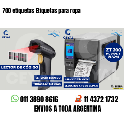 700 etiquetas Etiquetas para ropa