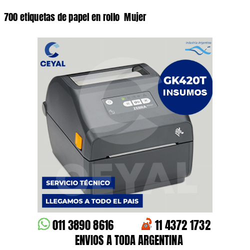 700 etiquetas de papel en rollo  Mujer