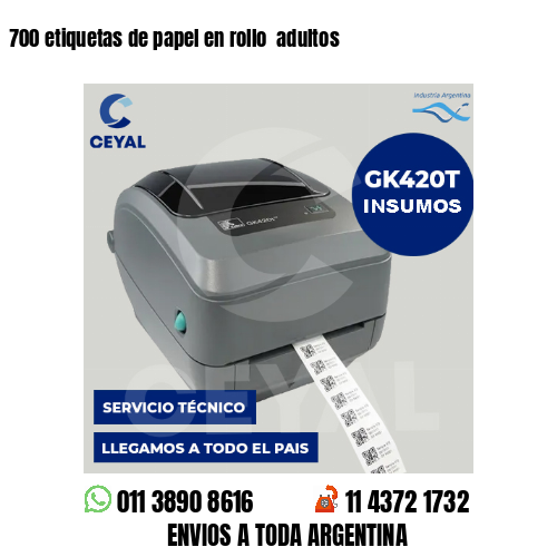 700 etiquetas de papel en rollo  adultos