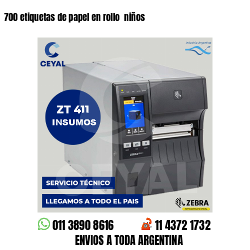 700 etiquetas de papel en rollo  niños