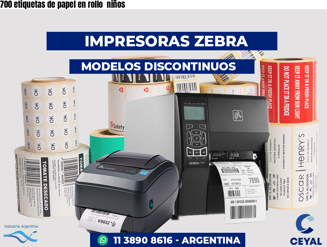 700 etiquetas de papel en rollo  niños