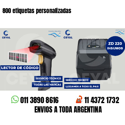 800 etiquetas personalizadas