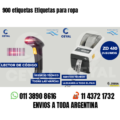 900 etiquetas Etiquetas para ropa