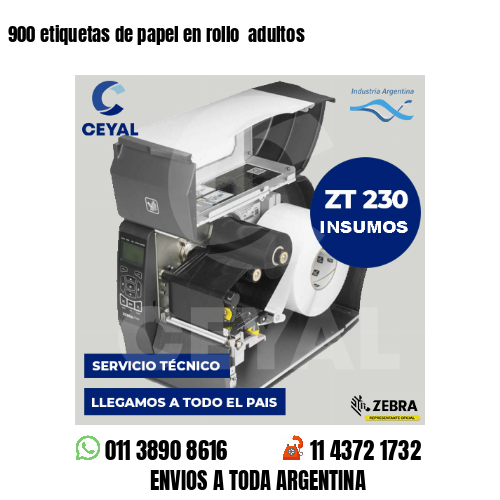900 etiquetas de papel en rollo  adultos