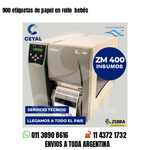 900 etiquetas de papel en rollo  bebés
