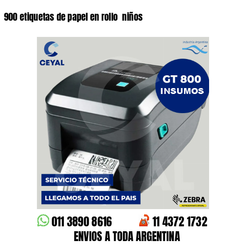 900 etiquetas de papel en rollo  niños