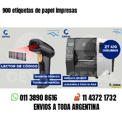 900 etiquetas de papel impresas