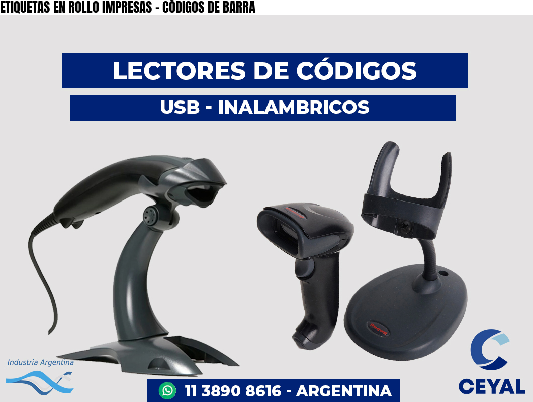 ETIQUETAS EN ROLLO IMPRESAS - CÓDIGOS DE BARRA