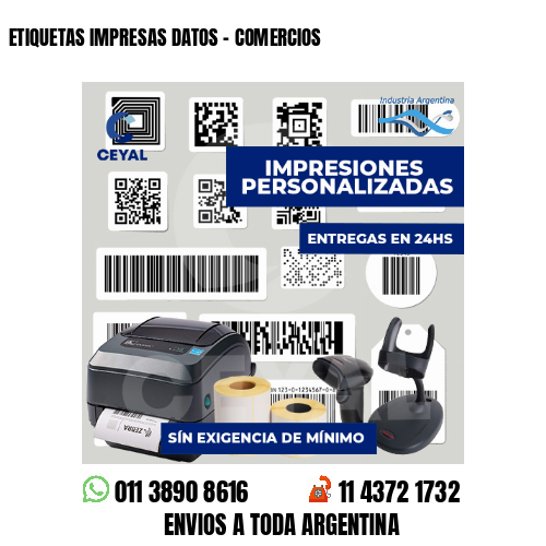 ETIQUETAS IMPRESAS DATOS - COMERCIOS