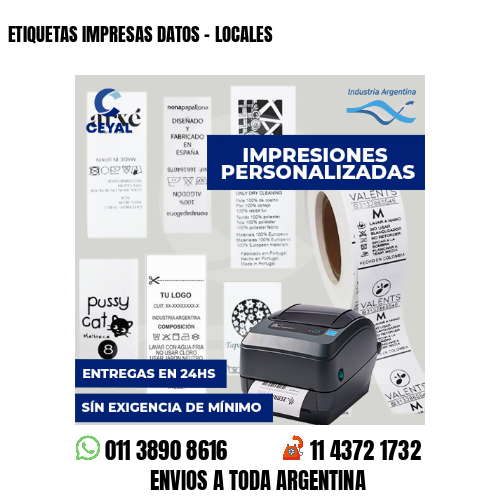 ETIQUETAS IMPRESAS DATOS - LOCALES