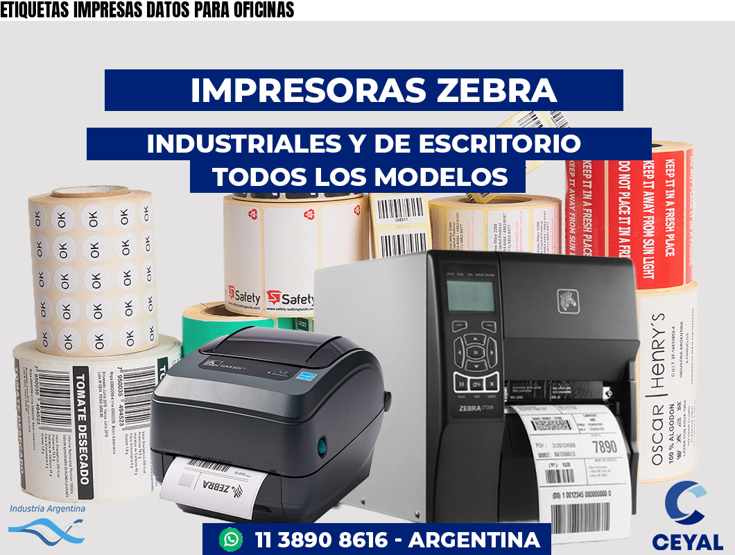ETIQUETAS IMPRESAS DATOS PARA OFICINAS