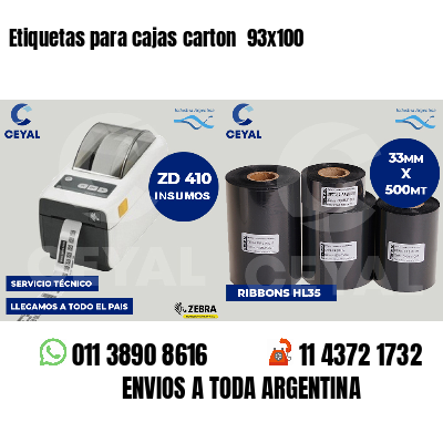 Etiquetas para cajas carton  93x100