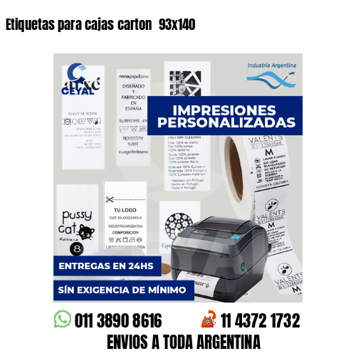 Etiquetas para cajas carton  93x140