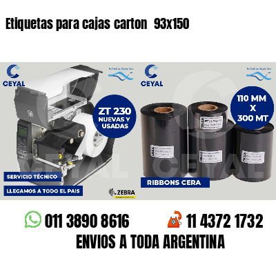 Etiquetas para cajas carton  93x150