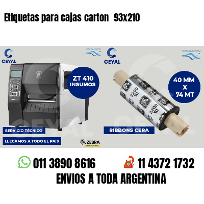 Etiquetas para cajas carton  93x210