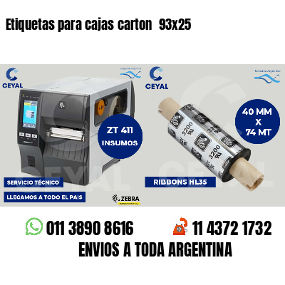 Etiquetas para cajas carton  93x25